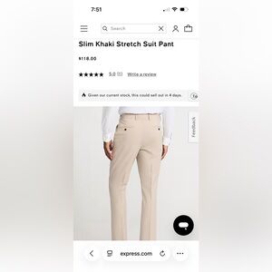 Express Beige Stretch Suit Pants